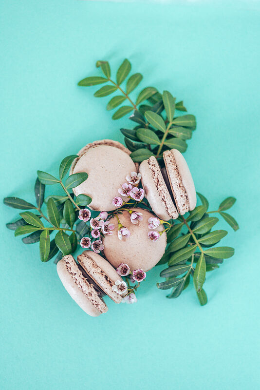 Schoko-Macarons bearbeitetes Foto